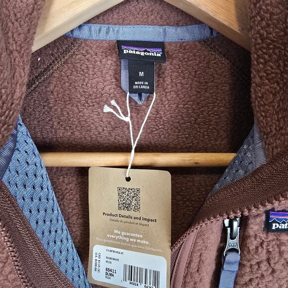Patagonia Kids Retro Pile Fleece Jacket Size M/10 Dulse Mauve 65411 Coat - Picture 2 of 3